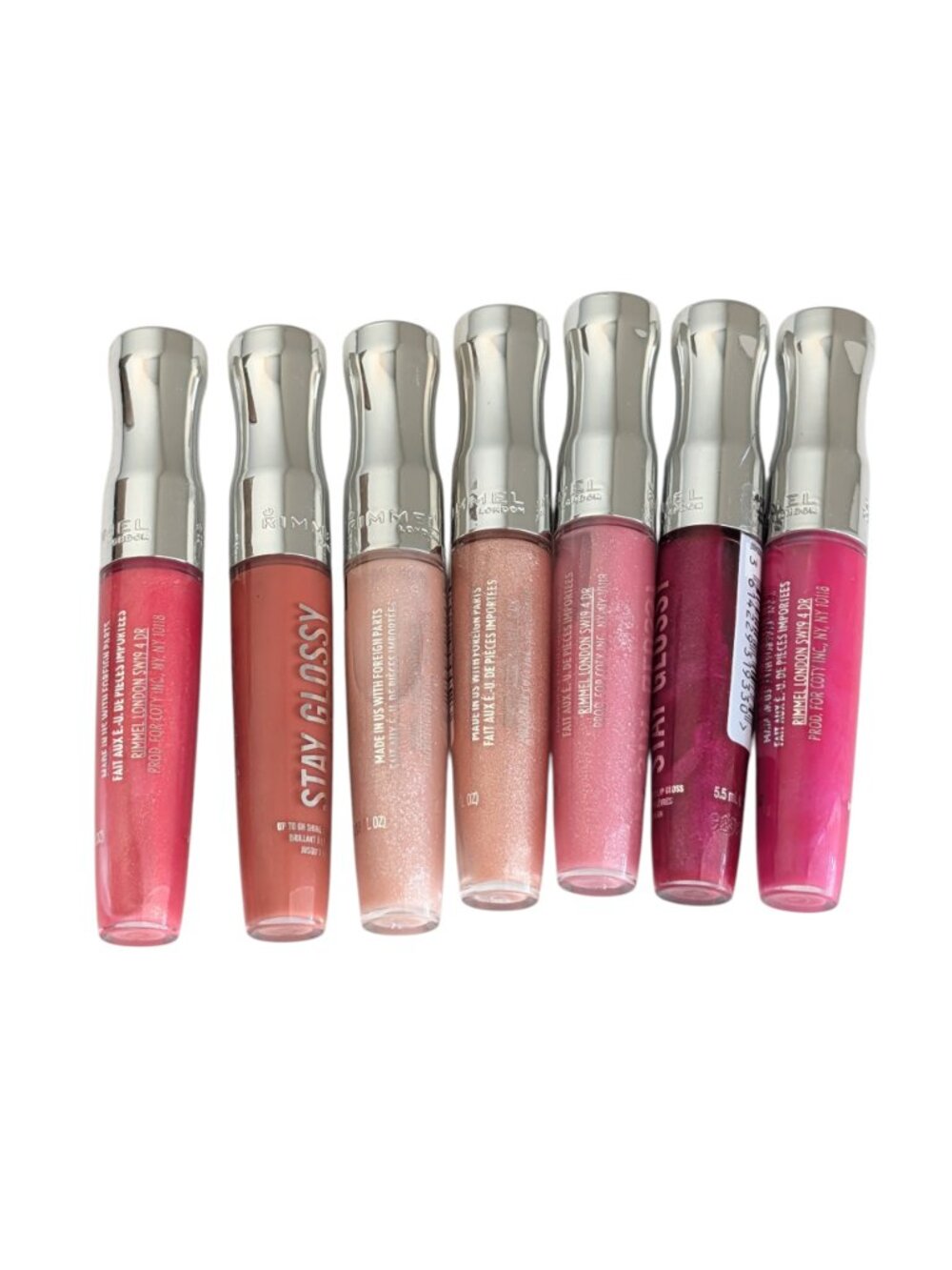 Lot Of 7 Rimmel Stay Glossy Lip Gloss Shades 135 140 300 360 400 122 110 New